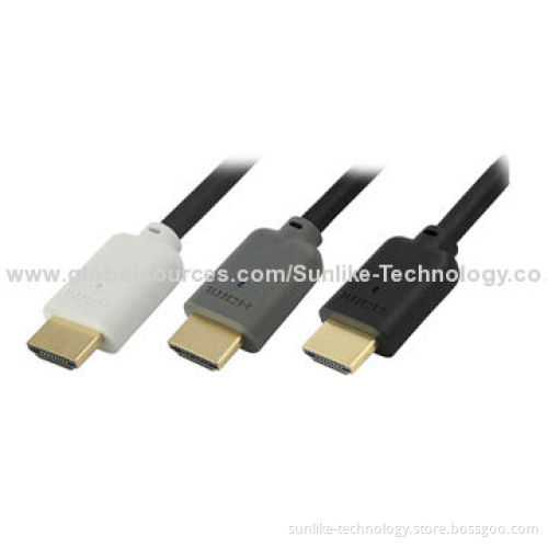 HDMI Cables with Single Color Molding Type, Gold-plated Connector